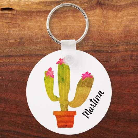 Niedlicher Kaktus Pflanze Schlüsselanhänger mit in (Vorderseite)