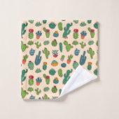 Niedlicher Kaktus-stehendes Muster Badhandtuch Set (Waschlappen)