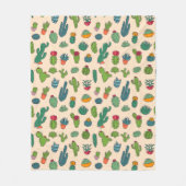 Niedlicher Kaktus-stehendes Muster Fleecedecke (Vorderseite)