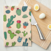 Niedlicher Kaktus-stehendes Muster Geschirrtuch (Viertel Falte)