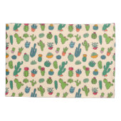 Niedlicher Kaktus-stehendes Muster Kissenbezug (Rückseite-Links)