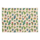 Niedlicher Kaktus-stehendes Muster Kissenbezug (Rückseite-Rechts)