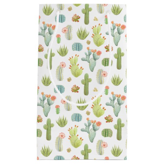 Niedlicher Kaktus-stehendes Muster Kleine Geschenktüte (Vorderseite)