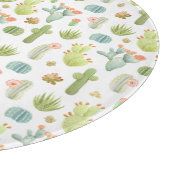 Niedlicher Kaktus-stehendes Muster Schneidebrett (Ecke)