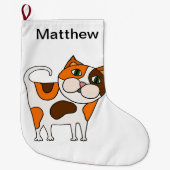 Niedlicher Kalikokitty-Katzen-Cartoon Großer Weihnachtsstrumpf (Vorderseite)