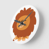 Niedlicher, kalter Cartoon Löwenwand Runde Wanduhr (Winkel)