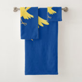 Niedlicher Kanarienvogel-Cartoon Badhandtuch Set (Insitu)