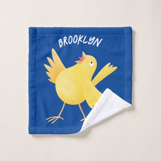 Niedlicher Kanarienvogel-Cartoon Badhandtuch Set (Waschlappen)