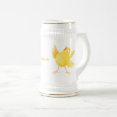 Niedlicher Kanarienvogel-Cartoon Bierglas (VorderseiteRechts)