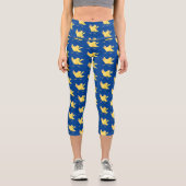Niedlicher Kanarienvogel-Cartoon Capri Leggings (Vorderseite)