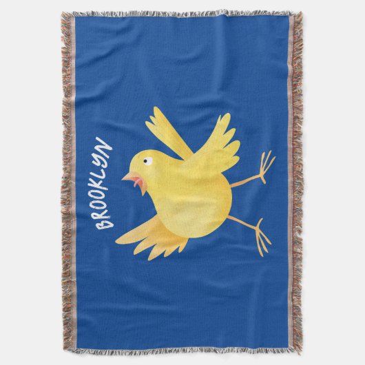 Niedlicher Kanarienvogel-Cartoon Decke (Vorderseite Vertikal)