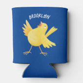 Niedlicher Kanarienvogel-Cartoon Dosenkühler (Rückseite)