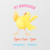 Niedlicher Kanarienvogel-Cartoon Fensteraufkleber (Blatt)