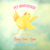 Niedlicher Kanarienvogel-Cartoon Fensteraufkleber (Blatt 3)