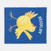 Niedlicher Kanarienvogel-Cartoon Fleecedecke (Vorderseite (Horizontal))