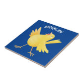 Niedlicher Kanarienvogel-Cartoon Fliese (Seite)