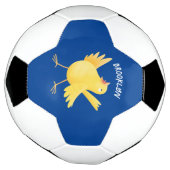 Niedlicher Kanarienvogel-Cartoon Fußball (Gedreht)