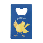 Niedlicher Kanarienvogel-Cartoon Geldbeutel Flaschenöffner (Rückseite)