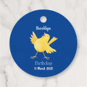 Niedlicher Kanarienvogel-Cartoon Geschenkanhänger (Rückseite)