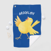 Niedlicher Kanarienvogel-Cartoon Golfhandtuch (Insitu)