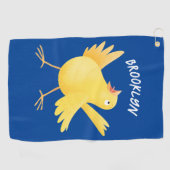 Niedlicher Kanarienvogel-Cartoon Golfhandtuch (Horizontal)