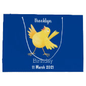 Niedlicher Kanarienvogel-Cartoon Große Geschenktüte (Rückseite)