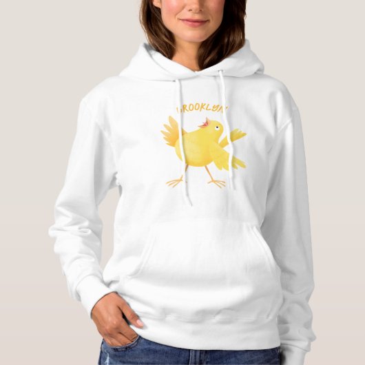 Niedlicher Kanarienvogel-Cartoon Hoodie (Vorderseite)