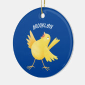 Niedlicher Kanarienvogel-Cartoon Keramik Ornament (Links)