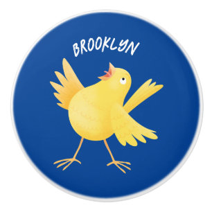 Niedlicher Kanarienvogel-Cartoon Keramikknauf