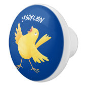 Niedlicher Kanarienvogel-Cartoon Keramikknauf (Rechts)