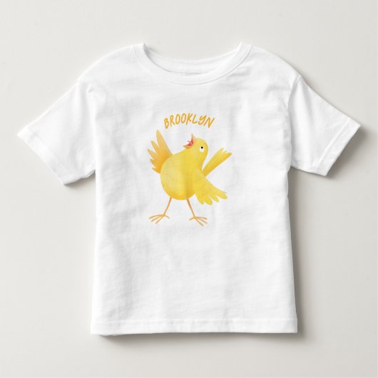 Niedlicher Kanarienvogel-Cartoon Kleinkind T-shirt (Vorderseite)