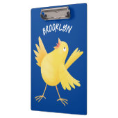 Niedlicher Kanarienvogel-Cartoon Klemmbrett (Links)