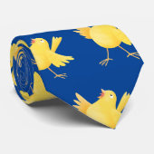 Niedlicher Kanarienvogel-Cartoon Krawatte (Gerollt)