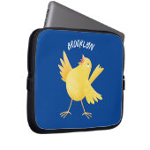 Niedlicher Kanarienvogel-Cartoon Laptopschutzhülle (Vorne Rechts)