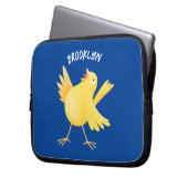 Niedlicher Kanarienvogel-Cartoon Laptopschutzhülle (Vorderseite Links)