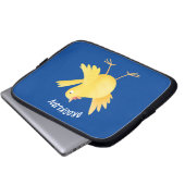 Niedlicher Kanarienvogel-Cartoon Laptopschutzhülle (Vorne Knopf)