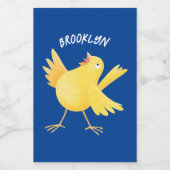 Niedlicher Kanarienvogel-Cartoon Lebensmitteletikett (Einzelnes Label)