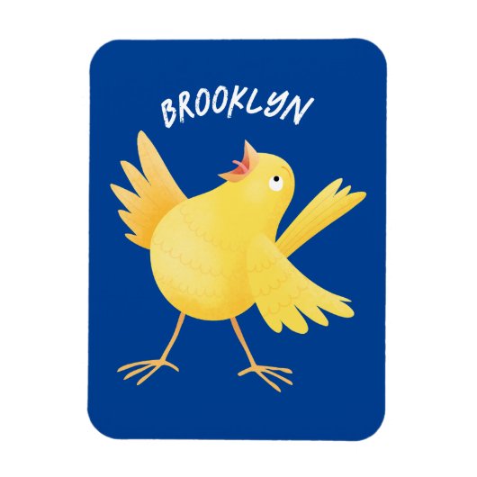 Niedlicher Kanarienvogel-Cartoon Magnet (Vertikal)