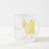 Niedlicher Kanarienvogel-Cartoon Mattglastasse (VorderseiteRechts)