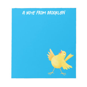 Niedlicher Kanarienvogel-Cartoon Notizblock