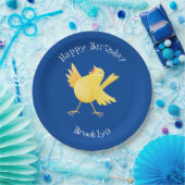 Niedlicher Kanarienvogel-Cartoon Pappteller (Party)