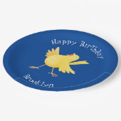 Niedlicher Kanarienvogel-Cartoon Pappteller (Schrägansicht)