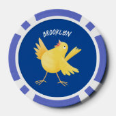 Niedlicher Kanarienvogel-Cartoon Pokerchips (Rückseite)