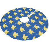 Niedlicher Kanarienvogel-Cartoon Polyester Weihnachtsbaumdecke (Schrägansicht)