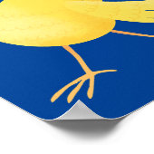 Niedlicher Kanarienvogel-Cartoon Poster (Ecke)