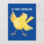 Niedlicher Kanarienvogel-Cartoon Postkarte (Vorderseite)