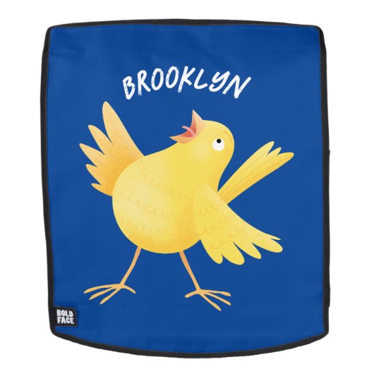 Niedlicher Kanarienvogel-Cartoon Rucksack (Abnehmbare Front)