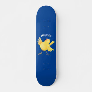 Niedlicher Kanarienvogel-Cartoon Skateboard