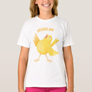 Niedlicher Kanarienvogel-Cartoon T-Shirt
