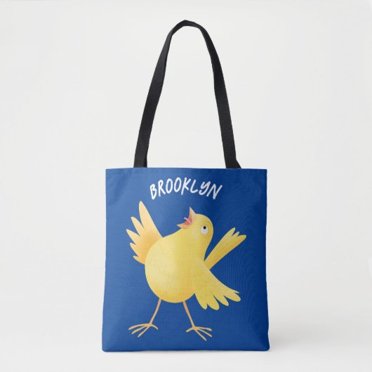 Niedlicher Kanarienvogel-Cartoon Tasche (Vorderseite)